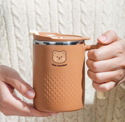 450 ml 304 roestvrij staal koffiebeker geïsoleerde kop koffiefles met handvat voor thuis