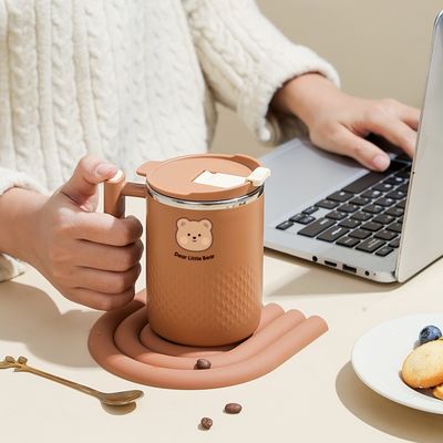 450 ml 304 roestvrij staal koffiebeker geïsoleerde kop koffiefles met handvat voor thuis