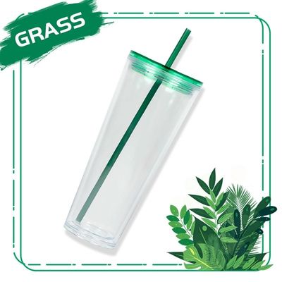 Custom Stylish Simple 710ML heldere waterfles met deksel en stro Logo druk Accepteerd