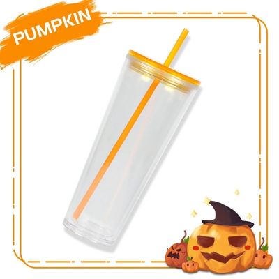 Custom Stylish Simple 710ML heldere waterfles met deksel en stro Logo druk Accepteerd