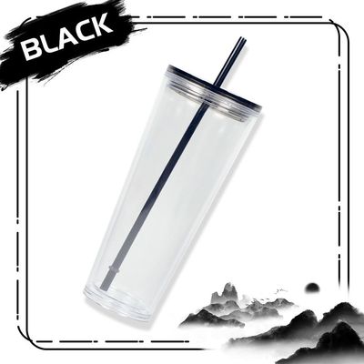Custom Stylish Simple 710ML heldere waterfles met deksel en stro Logo druk Accepteerd