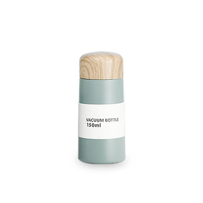 Mini Houtkorrel Roestvrij staal Thermos Dubbelwand waterfles voor aangepaste kleur