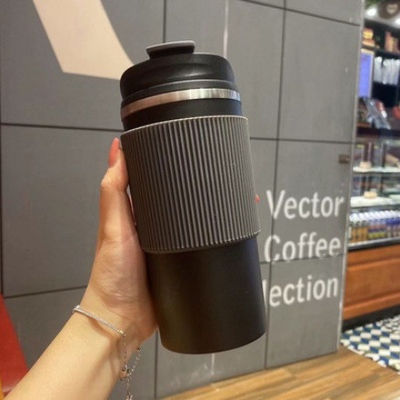 Vacuüm roestvrij staal dubbelwandige geïsoleerde koffiekop met draagbaar lekvrije deksel