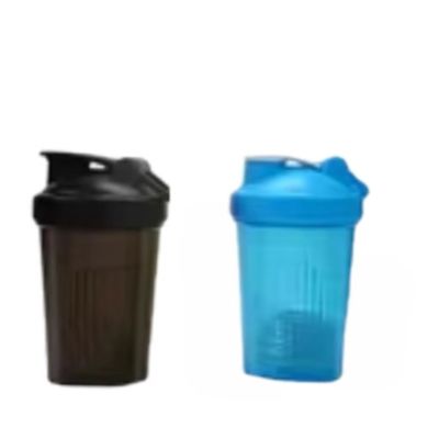 Unisex 400 ml breedmondende eiwitshake fles met deksel en stalen bal PP PE materiaal