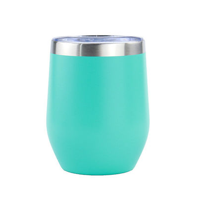 Custom Logo Dubbelwand Vacuum Geïsoleerd 12OZ roestvrij staal wijn tumbler met deksel