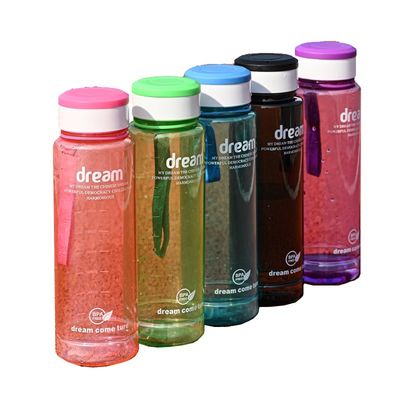 1L thermisch geïsoleerde PET-plastic waterfles met tijdmarker voor fitnesssport en camping