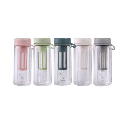 Contemporary Design Custom Logo Office Outdoor Plastic Waterfles met thee-infuser