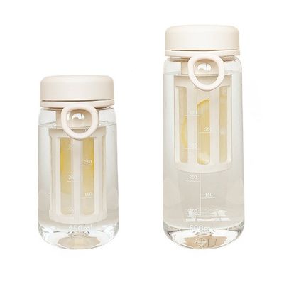 TOUR Buitendoor zichtbare plastic waterfles met thee-infuser 450 ml/600 ml capaciteit