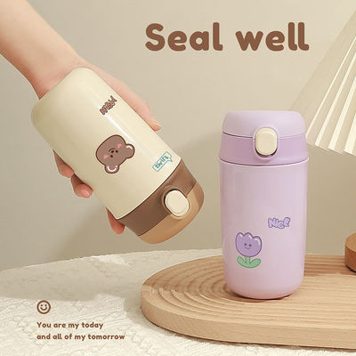 Custom Logo Outdoor Sports Vacuüm Isolatie Kids Thermos Cup met Straw Straight Cup
