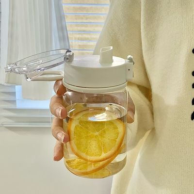 Warmtebestendige PC plastic fles Flip Top Stijlvolle waterfles met verwijderbare zeefmachine