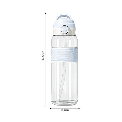 NP1080SA1 Custom Logo Printed Kids Kawaii Sublimatie Bpa Gratis Duidelijke Sportwaterflessen met stro