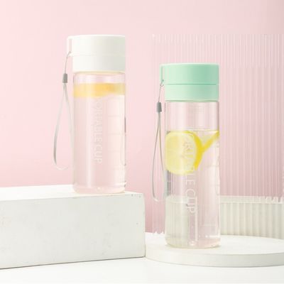 600 ml 800 ml pc plastic waterfles met touw lekvrije BPA-vrije sport motivatieve