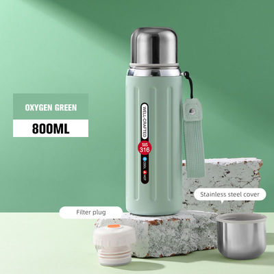 316 roestvrij staal draagbare reisbeker met 600 ml/800 ml capaciteit en aangepaste kleur