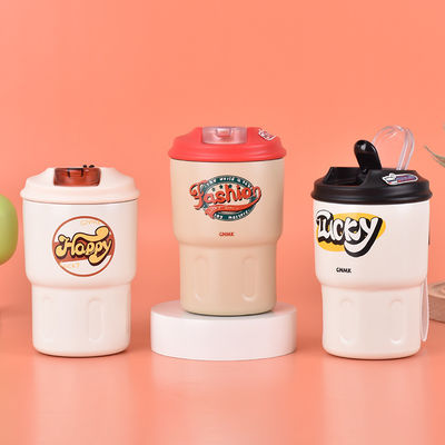 Roestvrij staal 304 Vacuüm geïsoleerde thermische reizen Koffiekoppen Koppen lekbestendig 350ml