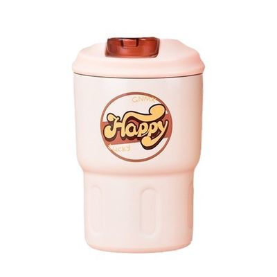 350 ml schattig ontworpen dubbelwandig vacuüm geïsoleerde koffiekop met deksel