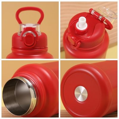Roestvrij staal buitensport waterfles met stro Grote capaciteit 1000 ml Custom logo
