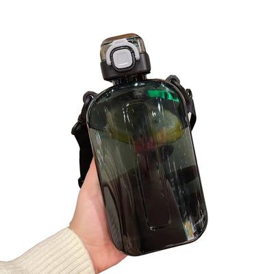 Custom Logo Vierkante Doorzichtige Waterflessen 750ml voor Gym Sport Leakproof Plastic