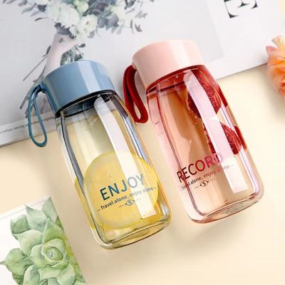 Terug naar school 380 ml Draagbare waterfles voor meisjes Transparante plastic fles