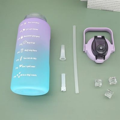 Plastic Straw Sportwaterfles Grote capaciteit Verlaagde kleur Drinkbekers voor buiten