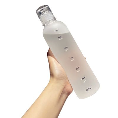 500 ml tijdmarker Plastic waterfles met deksel en deksel voor sport camping reizen