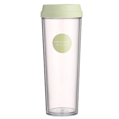 Doorzichtige 700 ml plastic kop voor koffie met dubbele geïsoleerde thermische isolatie