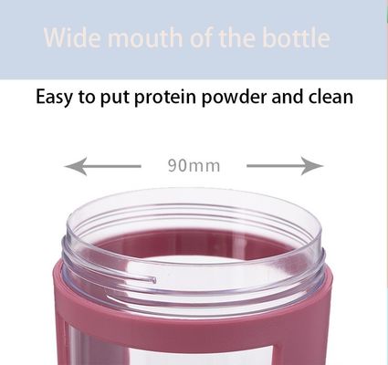 Gym Protein Shaker Fles 650ml Duurzaam helder plastic met aangepast logo en roeren bal