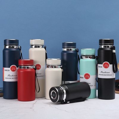 Klassiek ontwerp Custom logo 1000 ml geïsoleerde thermosflessen voor sport koffie tumbler