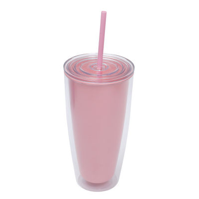 750 ml capaciteit heldere plastic bekers met deksels en stro voor kinderen herbruikbare tumbler