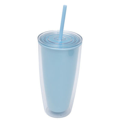 750 ml capaciteit heldere plastic bekers met deksels en stro voor kinderen herbruikbare tumbler