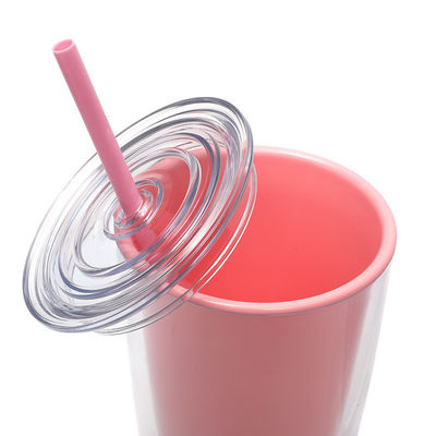 750 ml capaciteit heldere plastic bekers met deksels en stro voor kinderen herbruikbare tumbler