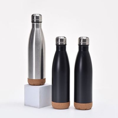 Vacuümflessen Thermosen 500 ml Geïsoleerde waterfles van roestvrij staal met kurkbodem