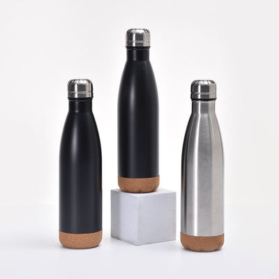 Back to School Custom Kleur Logo 500 ml roestvrij staal waterfles met kurk bodem
