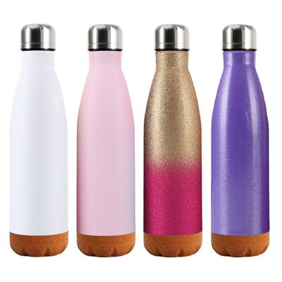 Back to School Custom Kleur Logo 500 ml roestvrij staal waterfles met kurk bodem