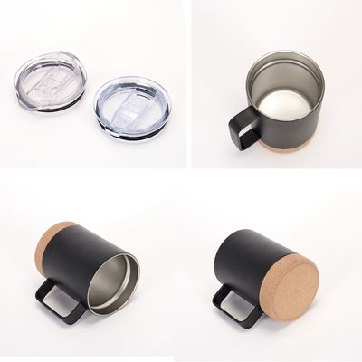 0.5kg Wit Zwart Dubbelwand Vacuum Geïsoleerde Roestvrijstalen Koffiekop Met Deksel