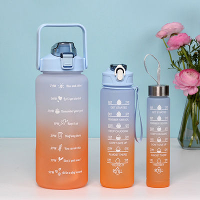 3 stuks per set Draagbare sportkleurige waterfles 2000 ml 900 ml 280 ml met deksel