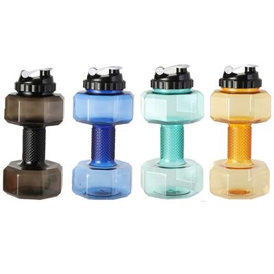 2.2L waterfles in de vorm van een halter voor fitness oefening Grote capaciteit en duurzaam