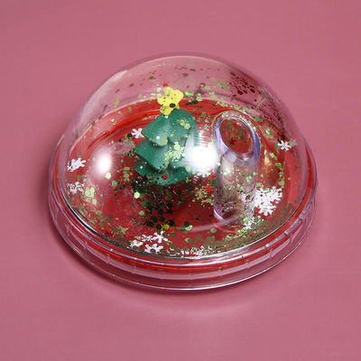 Plastic kerstbekers 500 ml Glitter Double Wall Drinking Tumbler met deksels en rieten