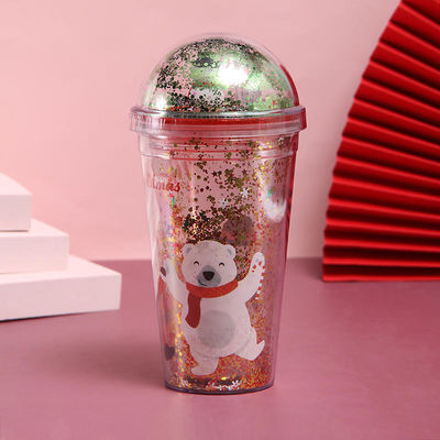 500 ml plastic dubbele wand tumblers met stro aangepaste kleur en accessoires
