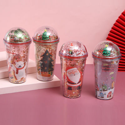 500 ml kerststijl plastic waterfles schattig design voor duurzaam drinken