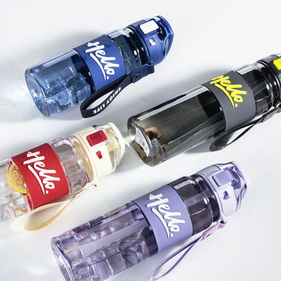 Tritan Sport Gym waterfles met tijdmarker en stro blijven gehydrateerd de hele dag