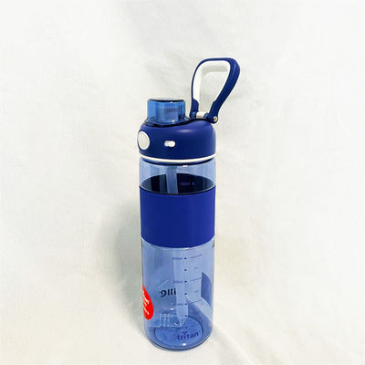 Zwarte lekvrije Tritan BPA gratis sport waterpot met tijdmarker 680 ml plastic motivatie waterfles