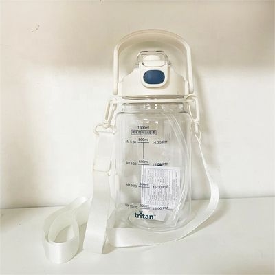 297g Sport plastic herbruikbaar motivatie half gallon vergrendelde pot Tritan waterfles