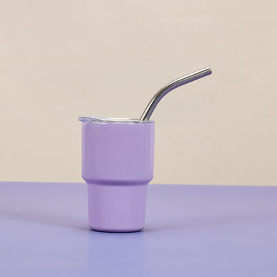 Kleurrijke 2 oz roestvrij staal waterfles Mini schattig zakbeker met stro voor het feest