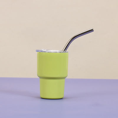 Kleurrijke 2 oz roestvrij staal waterfles Mini schattig zakbeker met stro voor het feest