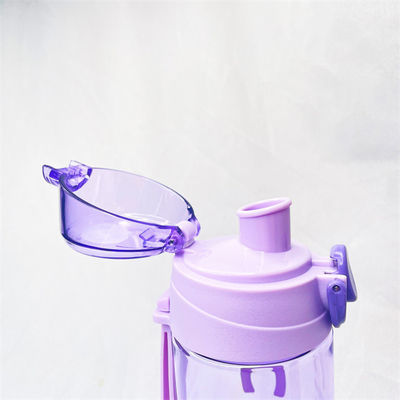 Tritan 600 ml Paarse waterfles Plastic sport drinkfles met touw voor de sportschool