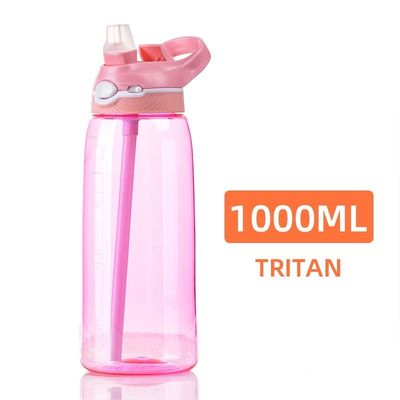 Blijf gehydrateerd met deze 1 liter BPA-vrije waterfles Tritan Plastic en stro inbegrepen
