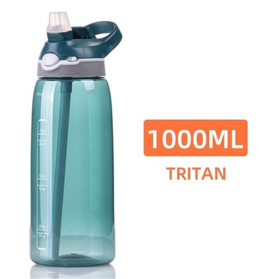 Blijf gehydrateerd met deze 1 liter BPA-vrije waterfles Tritan Plastic en stro inbegrepen