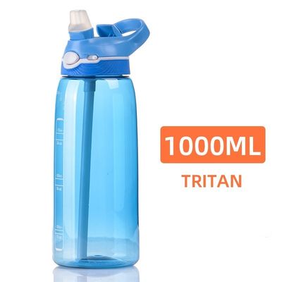 Blijf gehydrateerd met deze 1 liter BPA-vrije waterfles Tritan Plastic en stro inbegrepen