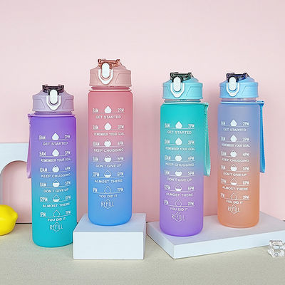 Tritan waterfles met tijdmarker 900 ml Bpa vrije helling kleur voor buitensporten