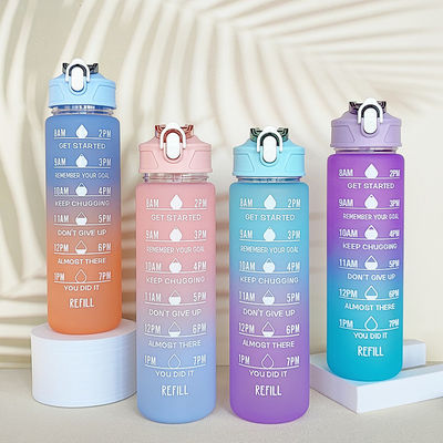 Tritan waterfles met tijdmarker 900 ml Bpa vrije helling kleur voor buitensporten